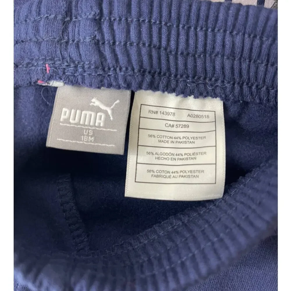 Puma Childrens Kids Girls Blue Lilac Sweatshirt Jogger Pants 2 pc Set 18 months - Picture 4 of 10